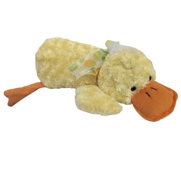 Goffa Yellow Floppy Soft Duck Laying Plush Stuffed Orange Feet Easter 15" - Picture 2 of 8